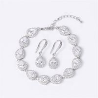 Earrings & Necklace WEIMANJINGDIAN Teardrop Cubic Zirconia CZ Crystal Wedding Bracelet And Earring Bridal Jewelry Set Bridesmaid G212J