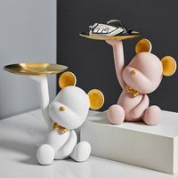 Nordic Creative Bear Figurines Lade Home Decor Accessoires Hars Opslag Woonkamer Tafel Decoratie Geschenken