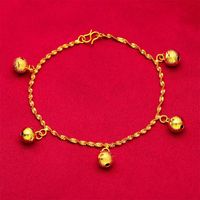 Link cadeia onda de pulso girls femininas pulseira 18k de ouro amarelo preenchido miçangas clássicas jóias de moda link de presente