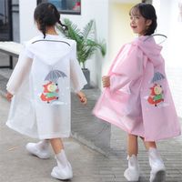 Crianças fofas capa de chuva WATE Proof Children S Poncho Casat Jacket With Backpack Position 220714