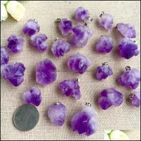 Colliers de pendentif pendentifs bijoux ll bk bk grosse purple amethyst Crystal Crystal Stone naturelle d'origine utilisée pour conduire dhcrc