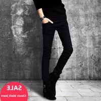 Erkek kot yaz yaz erkekler sıska streç sıkı ince moda rahat siyah düz Koreli kalem pantolonmen