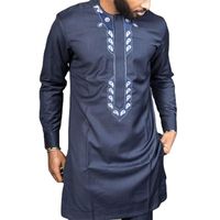 Erkekler Elbise Gömlek Afrika Nakış Erkekler Gömlek O boyun üstleri Erkek Nijeryalı Moda Desen Düğün Kıyafetleri