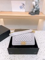 Diseñadores de mujeres Bolso de hombro Luxury bolso bolso bolsas de bolsos cluth de alta calidad clásica de cuero genuino dama de cuerpo cruzado original de 25 cm de oro gris gris