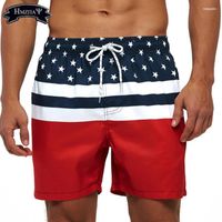 Swimwear de hombres pantalones cortos de secado para hombres con bolsillos con cremallera y revestimiento de malla Summer bañera de verano Surfsmen's