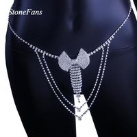 Stonefans Fashion Body Jewelry Bow Bow Chain Women Women Sexy Nappa della cintura a strati Bikini 220507