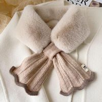 Scarves &Dolphin Winter Fashion Korean Furry Bib Women Lace Knitting Cross Fake Collar Faux Soft Fur Imitation Plush ScarfScarves Scarve