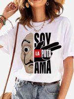 T Gömlek Tasarımcısı kadın T-Shirt La Casa De Papel Gömlek Para Heist EES V Serisi Gömlek Kadın Kısa Kollu Kağıt Evi Komik Kadın Ops G7C
