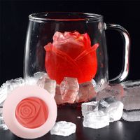 Ice Cube Form Silicone Rose Shape Icecream Mold Tray 3D Big Ice Cream Ball Maker Reusable Whiskey Cocktail Mould Bar Tools 220531