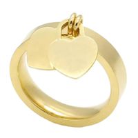 NEW Fashion Stainless steel love Silver Gold Heart rings bague for lady women mens Party wedding lovers gift engagement couple jew1945