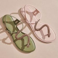 Sandals Summer Women' s Jelly Shoes Fashion Metal Texture...