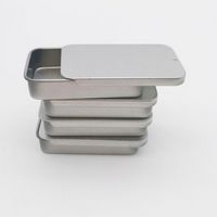 Weiße Schiebedose -Box -Minz -Verpackungsbox Lebensmittelbehälter Boxen kleine Metallhülle 80x50x15mm Fy5343 0627