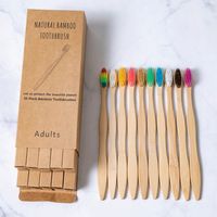 Brosse à dents en bambou pour adultes brosse à dents en bois poils doux