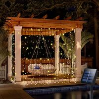 Solar Curtain Lights for Bedroom Parties Wedding LED Wall Wi...