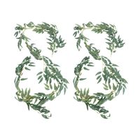 زهور الزهور الزهور أكاليل 1.8 متر مزيفة مصطنعة الأوكالبتوس الصفصاف أوراق خضراء النباتات الزفاف دي ديكور ديكور محاكاة ورقة راتان أخضر