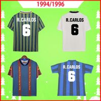 inter 1995 1996 الرجعية لكرة القدم الفانيلة المنزل أزرق بعيدا الأبيض 95 96 قمصان كرة القدم R.CARLOS ZANETTI INCE Branca ميلان Bergomi Maglia Da Calcio Vintage Maillot Carbone