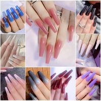 Faux Nails Pieces Solid Gradient Fraging Fake Nail Tips Full Couvercle Matte Matte Ballerina BIOT BEAUTY Extension Toolfalse