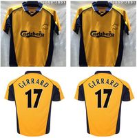 2000 2001 #17 Gerrard Barnes Retro Soccer Jersey Away 00 01 Owen Dalglish Smicer Maillot Heskey Keane Classic Vintage Futebol camisas