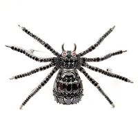 Creep Stylish Full Pave CZ Huit pattes Red Eyed Black Spider Brooches Insect Pin Costume Costume Costume pour Halloween Festival 201009