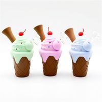 Colorful Silicone Pipe bag Other E-Cig Accessories Ice Cream Pipes with Glass Bowl Smoking Accessorry Multi Colors Portable242w