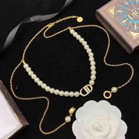 Factory Super Discount 70% off French crystal pearl pig nose light luxury fashion elegant necklace color headset Necklace Earrings