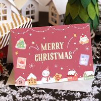Enveloppe-cadeau yoofun 2 feuille joyeux Noël enveloppe en papier d'acide sulfurique kraft bronzing de voeux de décoration de décoration invitation