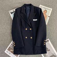 Medigo-658 Женские костюмы Blazers Fashion Women Suit Designer The Spring 2022 Navy Contrast Bright Line Blazer