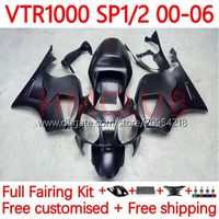 Bodywork Kit For HONDA VTR1000 RC51 SP1 SP2 RTV1000 2000-2006 Bodys 110No.6 VTR-1000 00 01 02 03 04 05 06 VTR 1000 2000 2001 2002 2003 2004 2005 2006 Fairing flat black