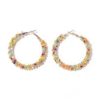 Hoop Huggie Bohemian Big Boucles d'oreilles rondes pour les femmes Fashion Colorful Coide Oreille d'oreille Femme Boho Jewelry Accessoires BRINCOS BIJOUXHOOP