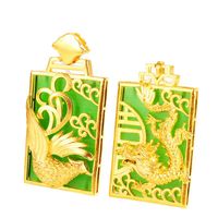 Collares colgantes Color de oro para hombres Mujeres Jugurería Joya de boda Aniversario Regalos Dragón Phoenix Collar no cadena