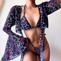 Mutade feminina 3pcs/set bikinis terno de arame acolchoado livre impressão única feminina maiô para verão para o verão