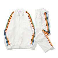 Yeni Erkek Kadın Trailtsuits Rainbow Stripe Track takım elbise Man tasarımcıları ceketler hoodies pantolon sweatshirts spor giyim