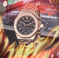 Все суббольные циферблаты, работающие мужские спортивные наручные часы 42 -мм кварцевое движение мужское время часы часы с нержавеющей сталью топ -модель Президент Криминал Super Watch Montre de Luxe