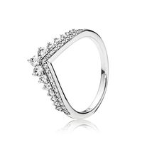 New arrival Women princess crown Rings with Original Gift Box for Pandora 925 Sterling Silver CZ Diamond Ring Set250h
