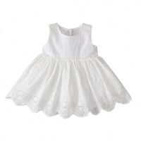 Toddler Kids Baby Dresses Girls Summer Sleeveless Hollow Out White Tutu Dress Sundress Clothes 0-4t