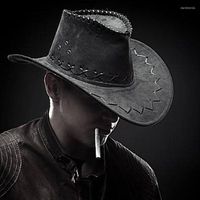 Boinas Capas de viaje de Cowboy Western Cowboy para mujeres de gamuza para hombres Cowgirl Cowboys Unisex Sunsexpreen Fanting Jazz Cap Boneberets Davi22