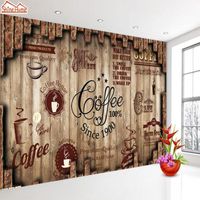 SHINHOME-Retro Coffee Time Cafe Store Brick Wallpaper pour Papier Ponds d'écran pour 3D Rooms Fonds d'écran 3 D MAUTAGE PAPIER PAPIER DU MALAGE1