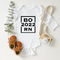 Juegos de los empleados nacidos en 2022 Cotton Baby Baby Bodysuit Embarazo Anuncio de manga larga Autumn Spring Ropa Cuerpo Boy Girl Rompersrompers