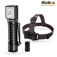 Wurkkos HD15 Headlamp 2A Rechargeable 18650 Headlight 2000lm Dual LED LH351D SST20 USB Reverse Charge Magnetic Tail Camp Light 220504