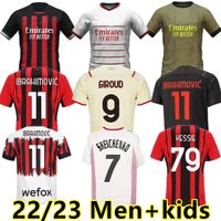 Jogador de fãs 21 22 23 Jersey de futebol de Giroud Ibrahimovic Kessie Futebol Cirlad