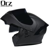 Motorcycle Helmets Mate Black Helmet Dirt Bike Flip Up Cascos Para Moto Double Shield Modular With Inner Sun Visor DOT Approved2206