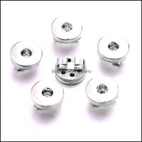 Hallazgos de joyería de Charms Componentes Sier Metal de 18 mm Botón de jengibre Snap Base para pulseras de cuero de bricolaje M Dhikp