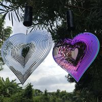 METAL 3D Coração giratória de greve de cravo de presente decorações de jardim