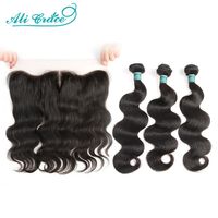 Costume Accessories Hair Peruvian Body Wave With Frontal 3 Bundles With 13x4 Free Part Lace Frontal Ear To Ear Remy Human Hair Weaves