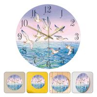 Relojes de pared Patrón de gaviota Decoración del reloj Redonda Batería decorativa