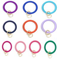 Solid Color Silicone Bangle Key Ring Simple Fashion Wristlet...