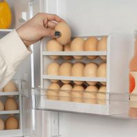 Lagerflaschen Gläser 30 Eier Drei Ebenen Kreative Flip Eier Box Kühlschrank Organizer Container Haushalt Küche Halten Sie frische Rack Dropship