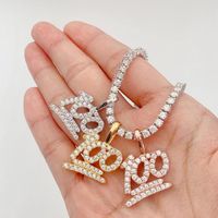 Colliers pendants Iced Moissanite numéro 100 femmes hommes 925 Sterling Silver Moissanita Diamond Ins Hiphop Jewelry Colgantes Colliers