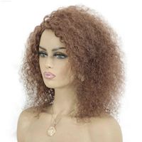 Long Shengyuan Wig New oblique bangs curly 30# light brown mechanism head set hu wig