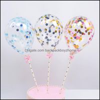 Party Decoration Event Supplies Festive Home Garden 5Pcs 10Pcs 5Inch Mini Confetti Latex Balloons With St For Birthday Wedding Cake Topper